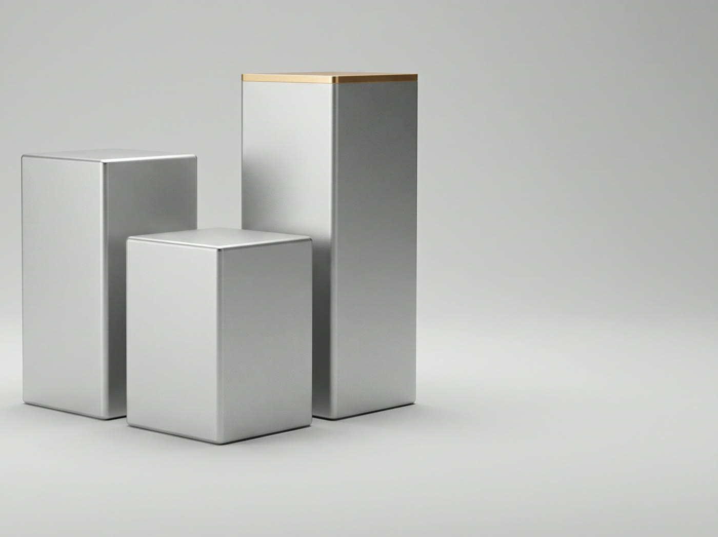 Bloques de aluminio como un horizonte de edificios, símbolo de la empresa